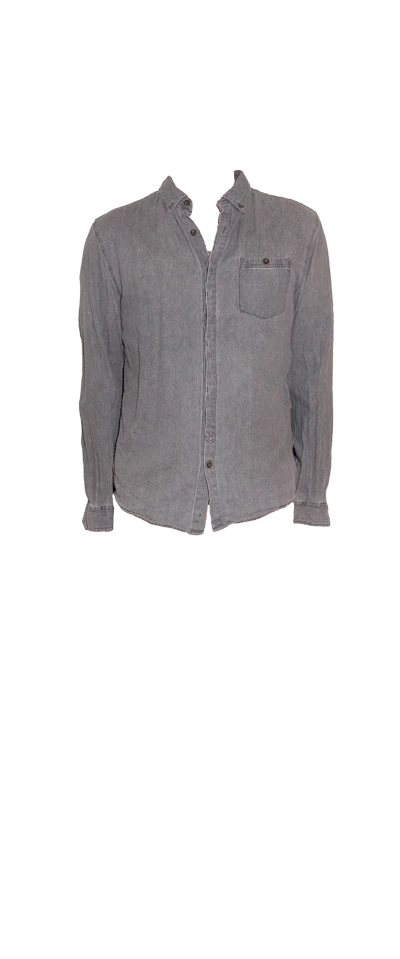 Gray Denim Shirt Pull & Bear